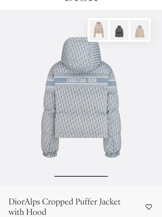 Dior Jackets & Blazers - Christian Dior DiorAlps Monogram Puffer Jacket Cropped with Hood
